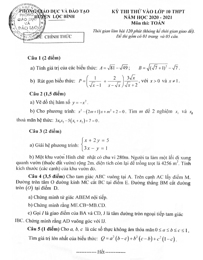 de thi thu vao mon toan nam 2020 2021 phong gd dt loc binh lang son d