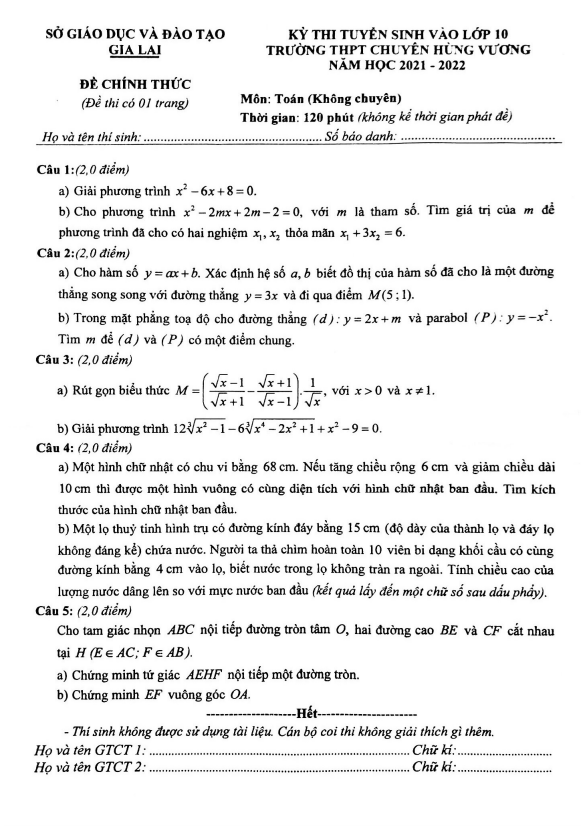 Đề thi vào 10 môn Toán năm 2021 2022 trường chuyên Hùng Vương Gia Lai 6 de thi vao 10 mon toan nam 2021 2022 truong chuyen hung vuong gia lai d