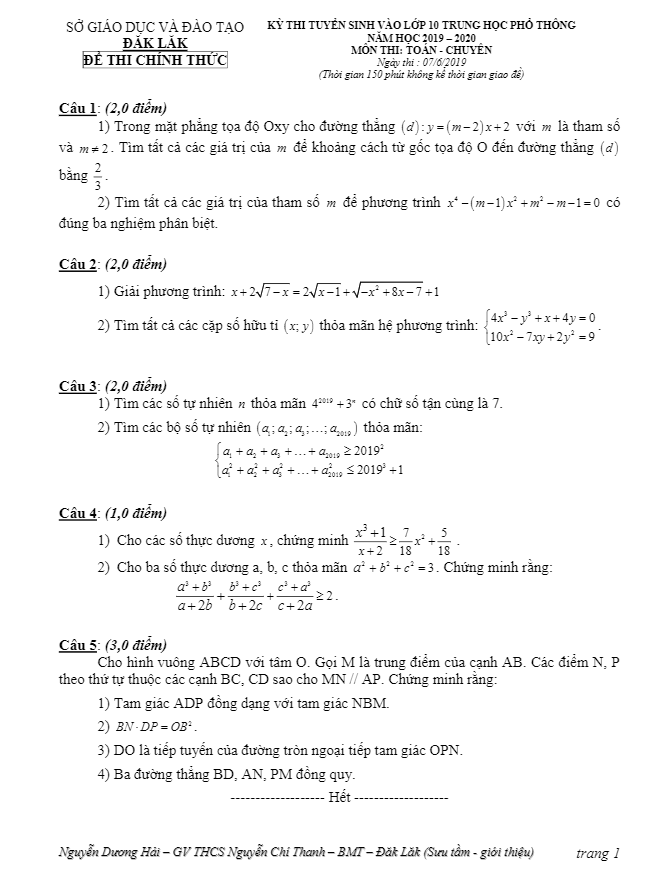 de toan tuyen sinh chuyen nam 2019 2020 so gd dt dak lak d