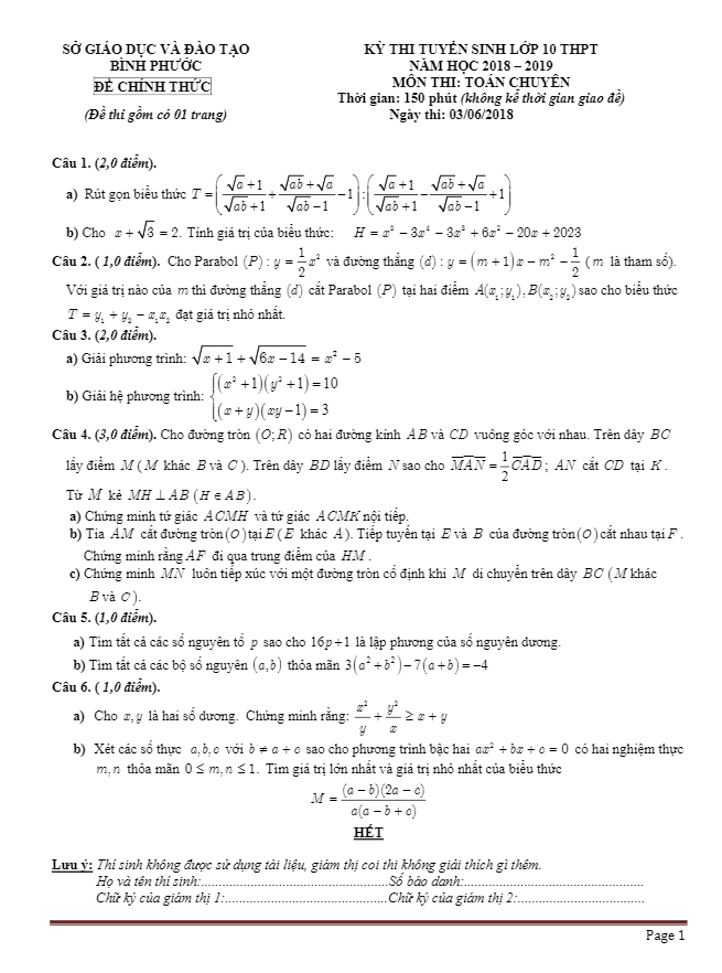 de toan tuyen sinh nam 2018 2019 so gd va dt binh phuoc de chuyen d