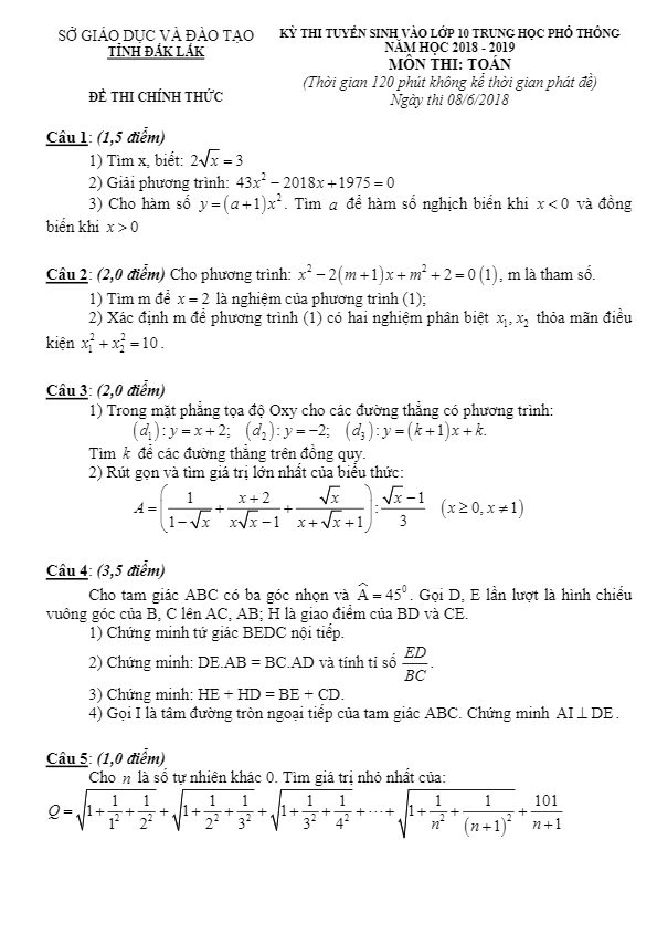de toan tuyen sinh thpt nam 2018 2019 so gd va dt dak lak d