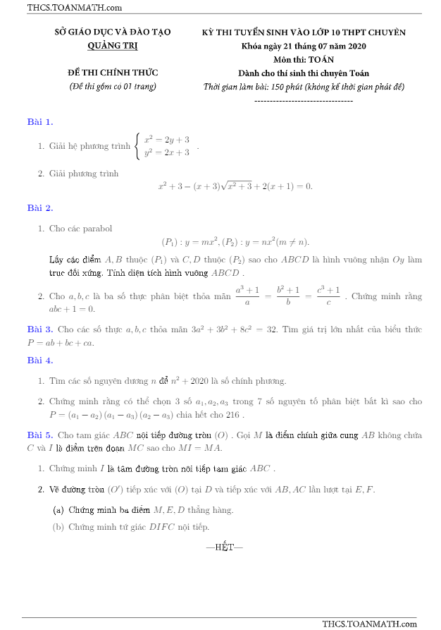 de tuyen sinh chuyen mon toan chuyen nam 2020 e28093 2021 so gd dt quang tri d