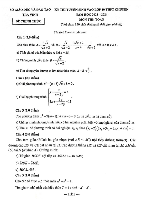 de tuyen sinh chuyen mon toan nam 2023 2024 so gd dt tra vinh d