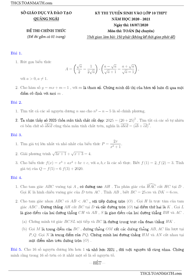 de tuyen sinh mon toan chuyen nam 2020 2021 so gd dt quang ngai d
