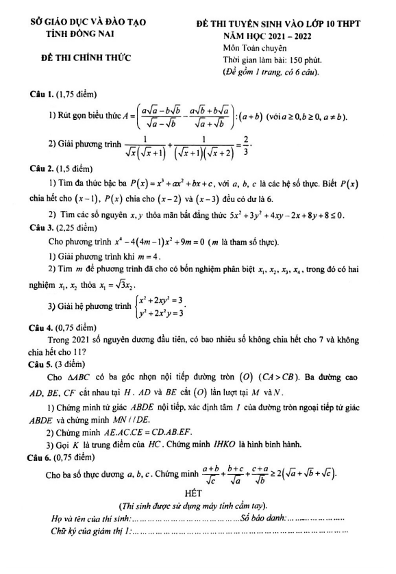 de tuyen sinh mon toan chuyen nam 2021 2022 so gd dt dong nai d