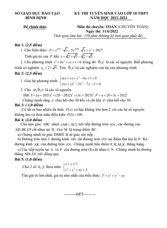 de tuyen sinh mon toan chuyen nam 2022 2023 so gd dt binh dinh d