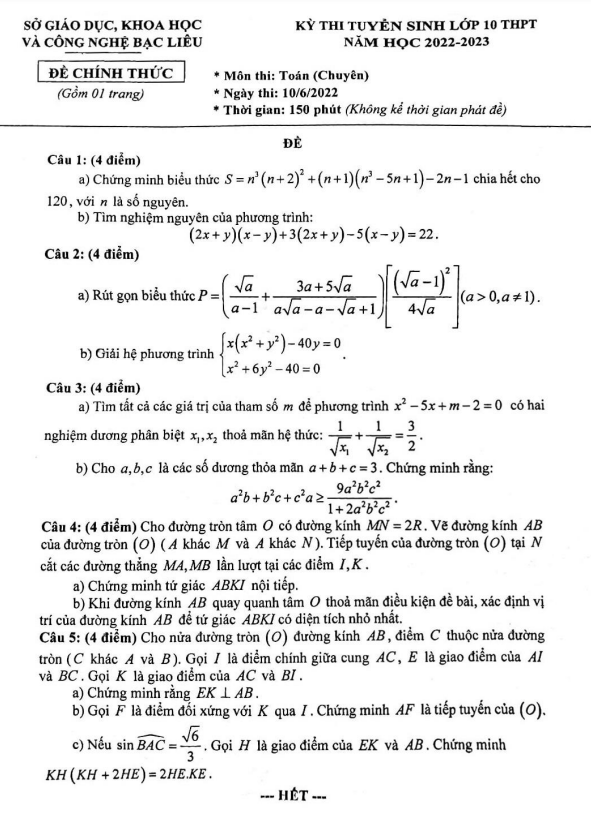 de tuyen sinh mon toan chuyen nam 2022 2023 so gdkhcn bac lieu d