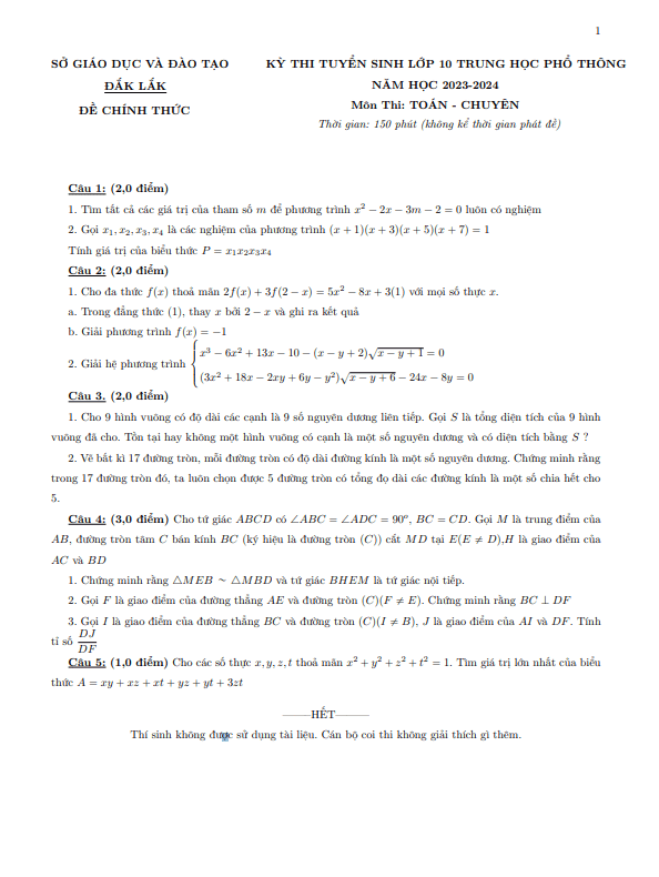 de tuyen sinh mon toan chuyen nam 2023 2024 so gd dt dak lak d