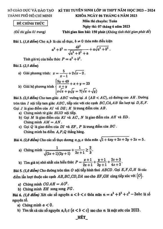 de tuyen sinh mon toan chuyen nam 2023 2024 so gd dt tp ho chi minh d