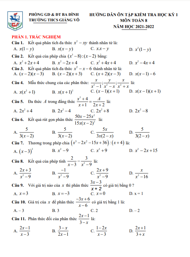 huong dan on tap hoc ki 1 hk1 lop 8 mon toan nam 2021 2022 truong thcs giang vo ha noi d
