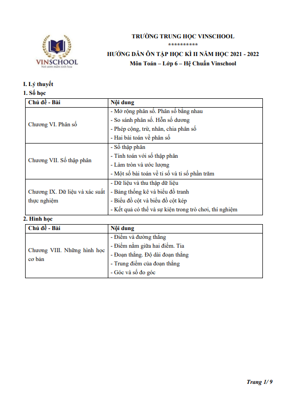 Hướng dẫn ôn tập học kì 2 (HK2) lớp 6 môn Toán năm 2021 2022 trường Vinschool Hà Nội 2 huong dan on tap hoc ki 2 hk2 lop 6 mon toan nam 2021 2022 truong vinschool ha noi d