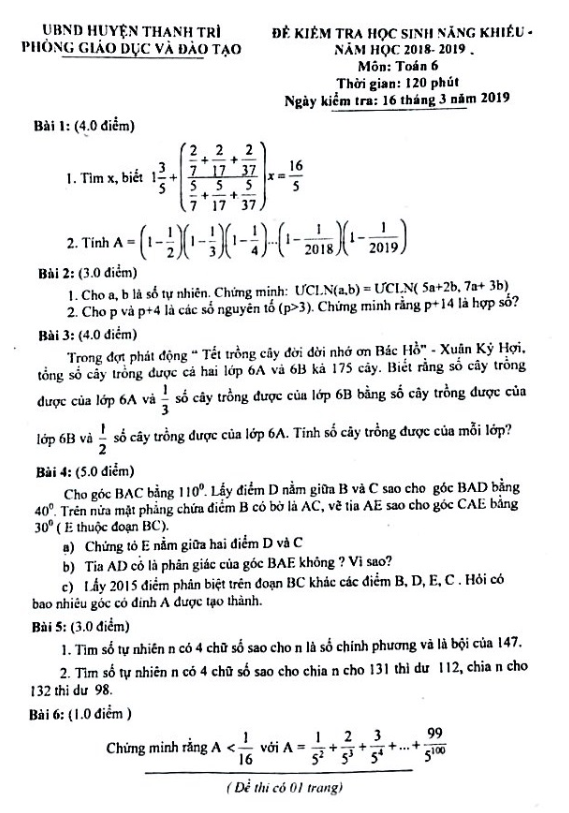 Kiểm tra học sinh năng khiếu lớp 6 môn Toán năm 2018 2019 phòng GD ĐT Thanh Trì Hà Nội 7 kiem tra hoc sinh nang khieu lop 6 mon toan nam 2018 2019 phong gd dt thanh tri ha noi d