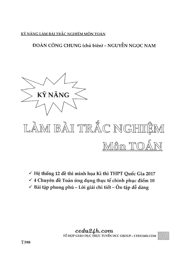 Kỹ năng làm bài trắc nghiệm môn Toán Đoàn Công Chung 5 ky nang lam bai trac nghiem mon toan doan cong chung d