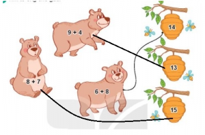 Bài 3 trang 35 Toán 2 tập 1 Kết nối tri thức: Tìm tổ ong cho gấu 4 screenshot 41 3 300x198 1