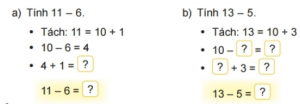 Bài 1 trang 41 Toán 2 tập 1 Kết nối tri thức: Tính 11 - 6. Tách 11 = 10 + 1 8 screenshot 56 2 300x104 1