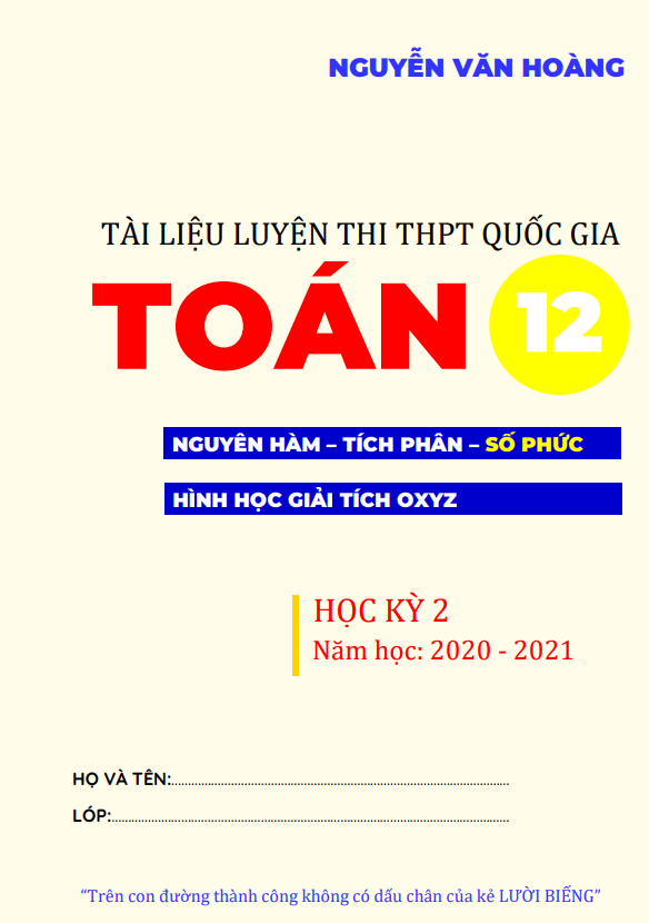 tai lieu luyen thi thpt quoc gia mon toan hoc ki 2 hk2 nguyen van hoang d