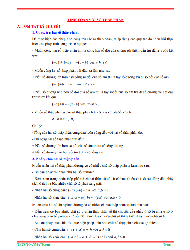 tom tat ly thuyet va bai tap trac nghiem tinh toan voi so thap phan d