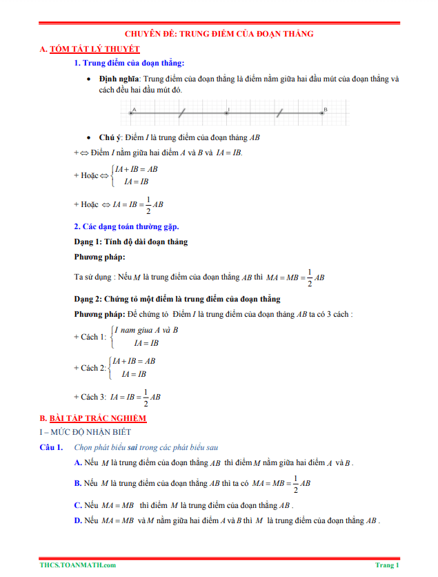 tom tat ly thuyet va bai tap trac nghiem trung diem cua doan thang d