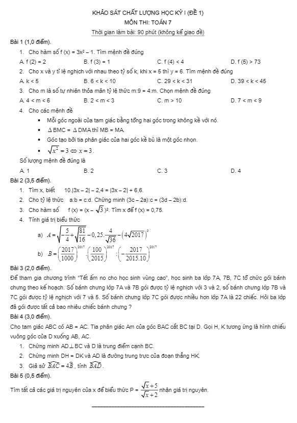 tuyen chon 10 de thi hoc ki 1 hk1 lop 7 mon toan d