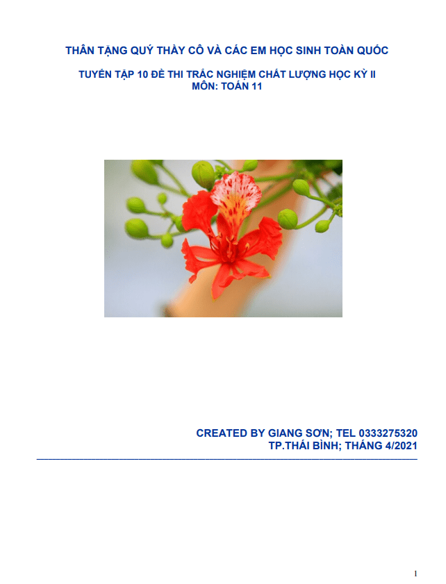 tuyen tap 10 de thi trac nghiem chat luong hoc ky ii lop 11 mon toan d