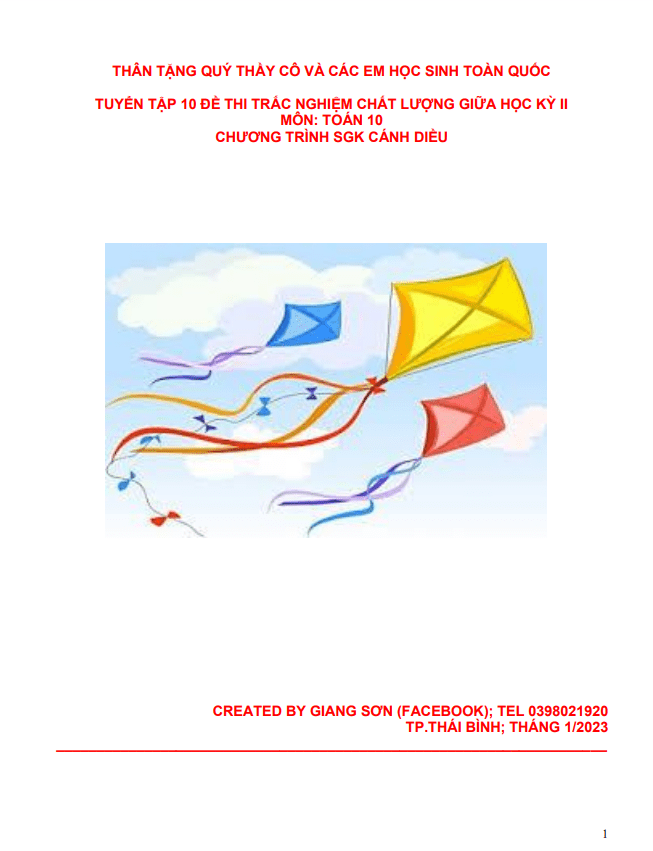tuyen tap 10 de thi trac nghiem giua hoc ki 2 hk2 lop 10 mon toan canh dieu d