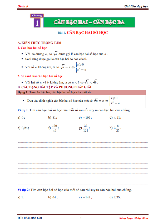 vo bai tap lop 9 mon toan tap 1 phan dai so d
