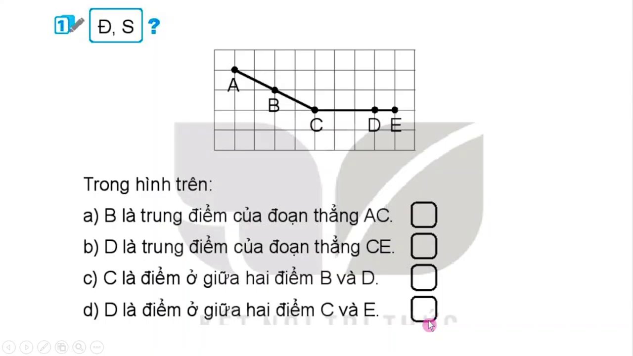 Hướng Dẫn Chi Tiết Cách Xác Định Trung Điểm Và Điểm Nằm Giữa Cho Học Sinh Lớp 3 1 Hình ảnh minh họa các điểm A, B, C, D trên một đường thẳng, phục vụ cho bài tập xác định trung điểm.