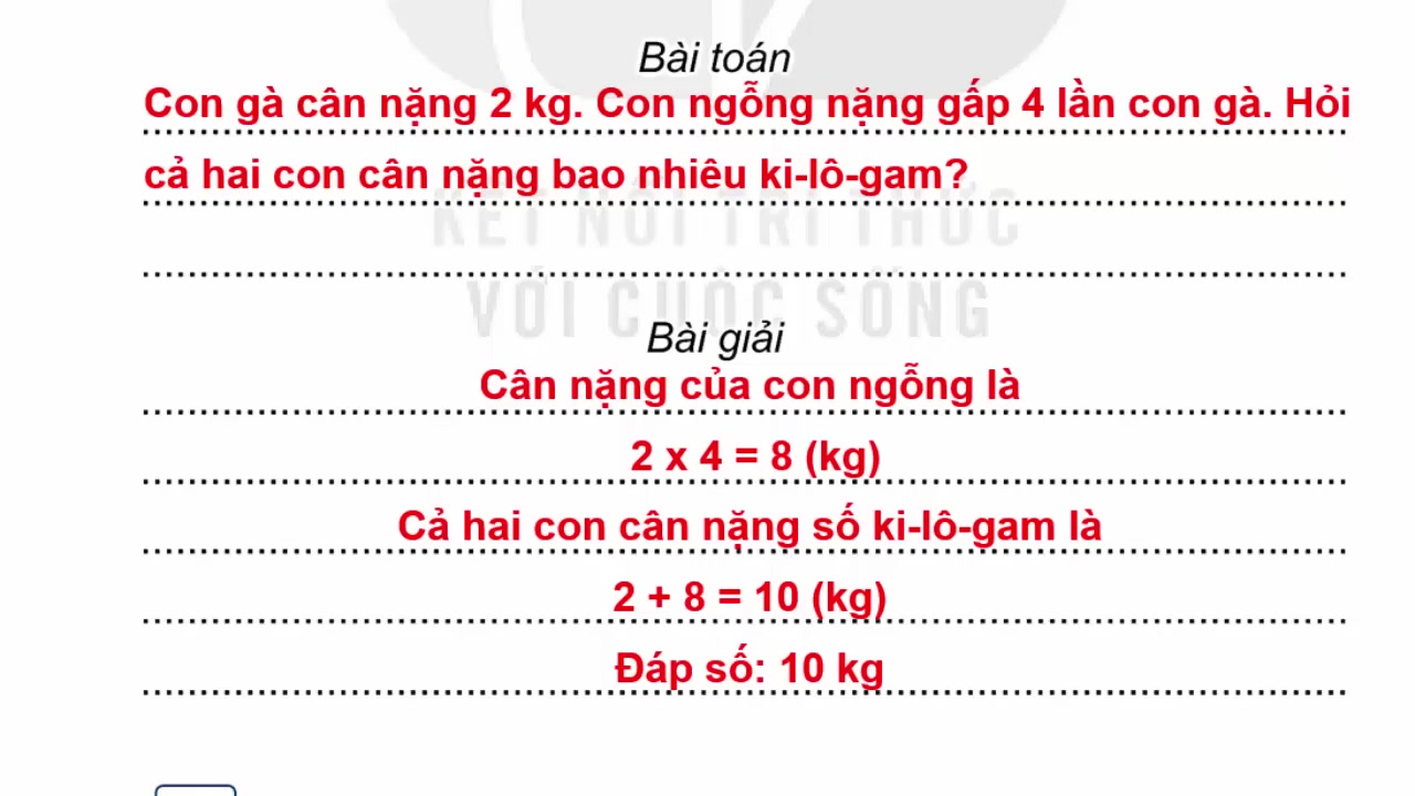 Hình ảnh minh họa bài toán về cân nặng của hai con lợn, giúp học sinh dễ hình dung.