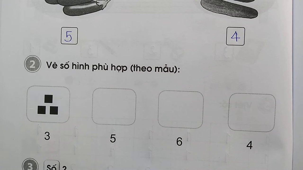 Bài tập yêu cầu vẽ 5 hình vuông tương ứng với số 5.