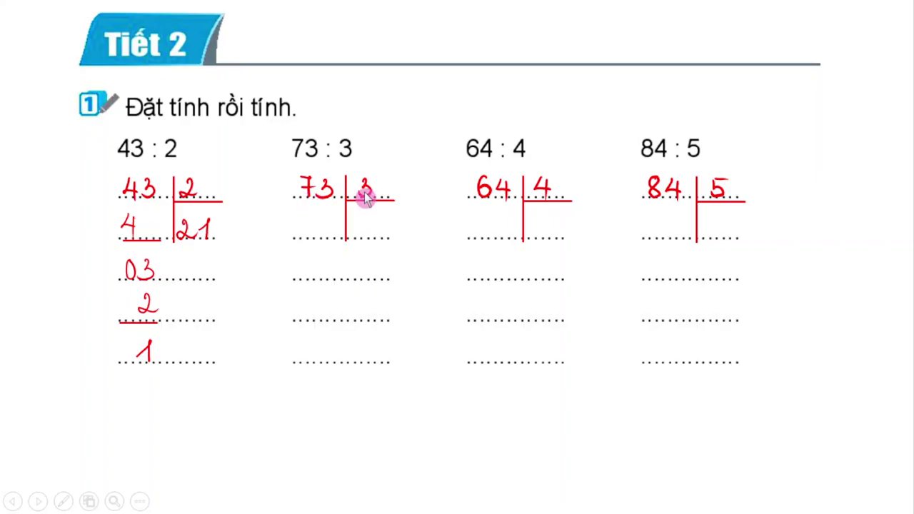 Hình ảnh minh họa chi tiết các bước đặt tính phép chia 403 cho 2.