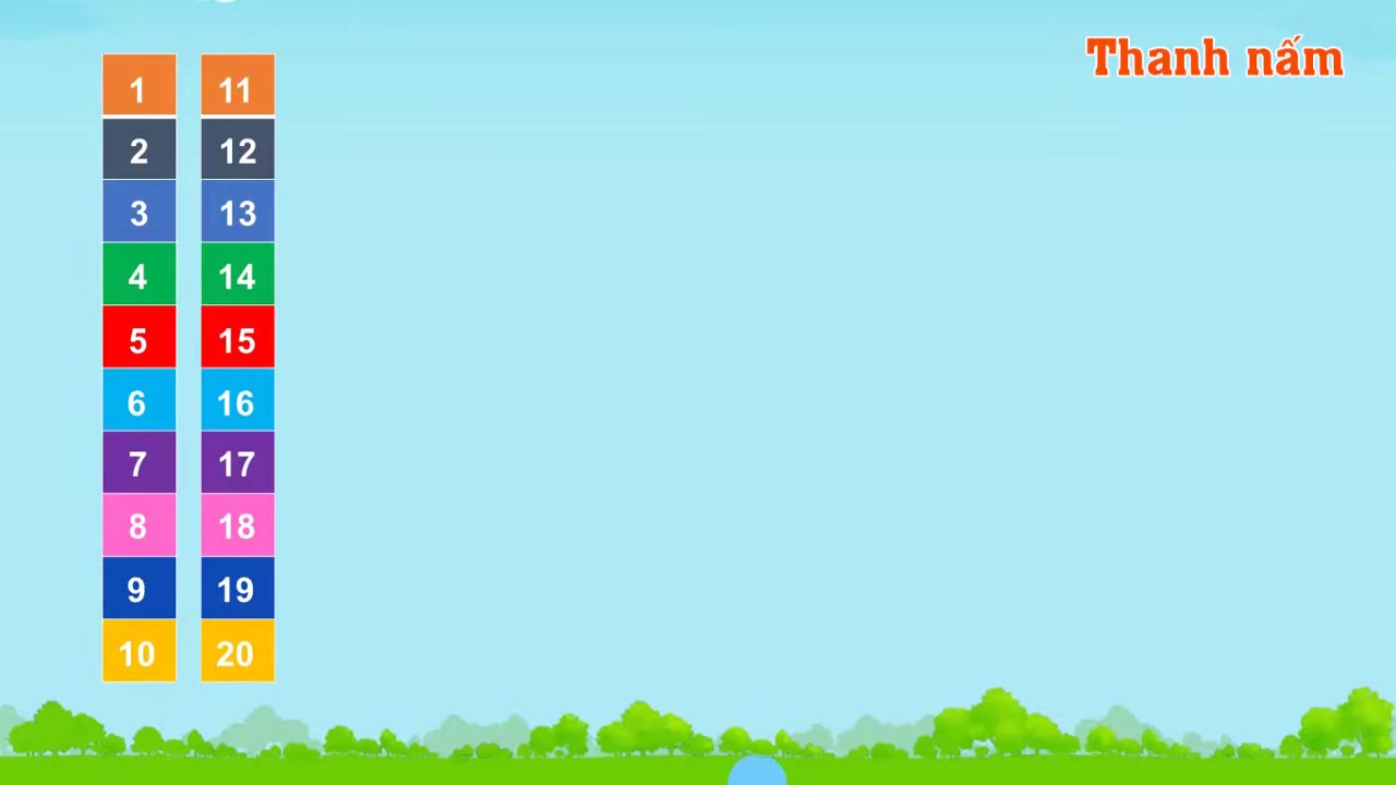 Ba cột ô vuông tương ứng với số 30 và khái niệm 3 chục.