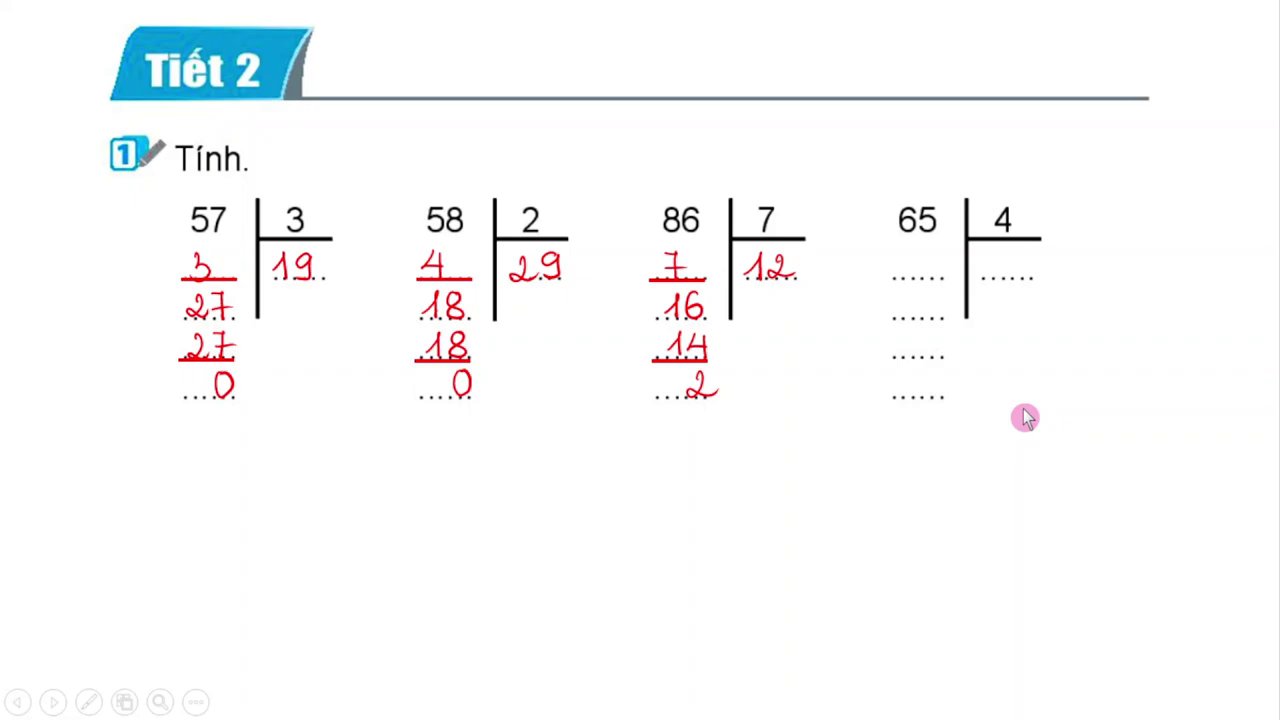 Ví dụ trực quan về lỗi sai và cách sửa trong phép chia 35 cho 2.