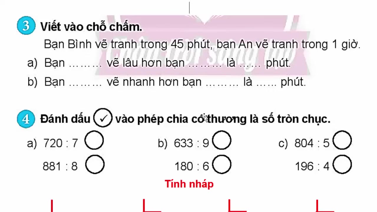 Hướng Dẫn Giải Bài Tập Toán Lớp 3: Phép Chia Và Nhận Biết Phép Tính Có Dư 4 Kết thúc bài giảng, cô Thanh Nấm gửi lời động viên và nhắc nhở các em chăm chỉ luyện tập.