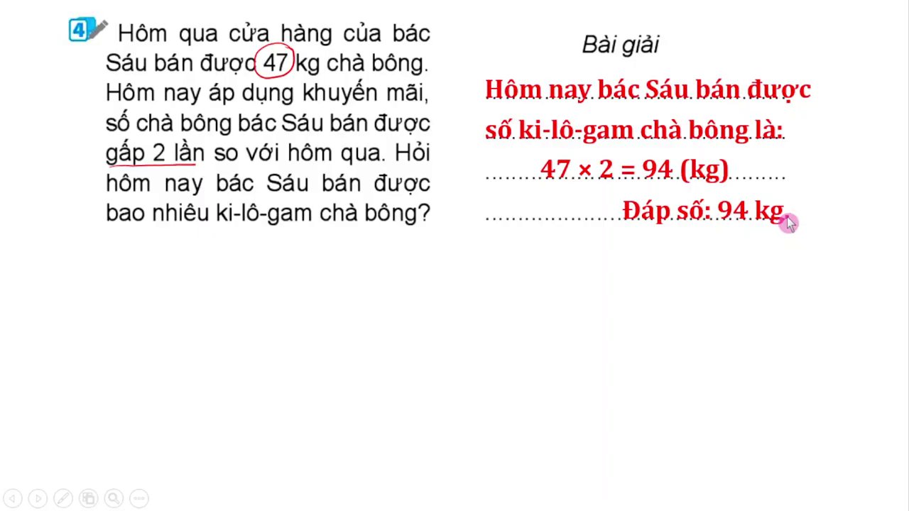 Hình ảnh minh họa số chà bơ bán hôm nay gấp đôi số chà bơ bán hôm qua.