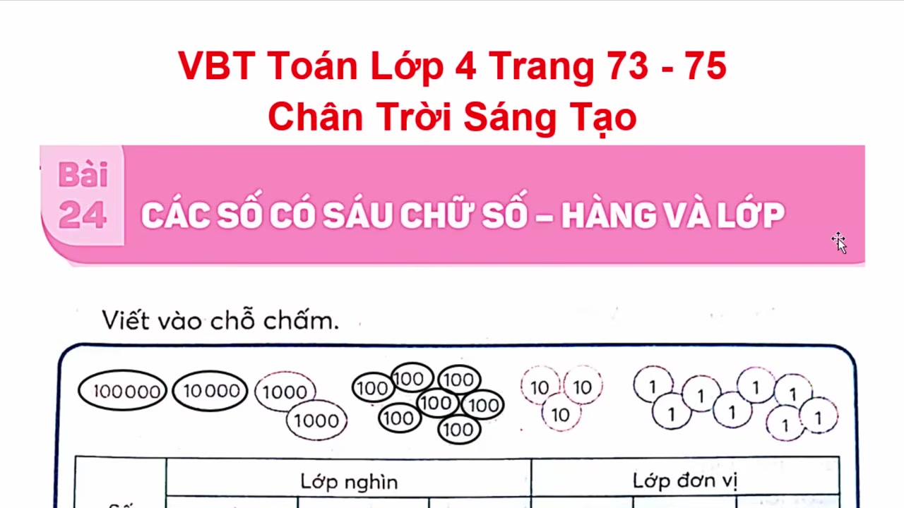 Cô giáo giới thiệu các bài tập về số có ba chữ số với sự hỗ trợ của hình ảnh trực quan.