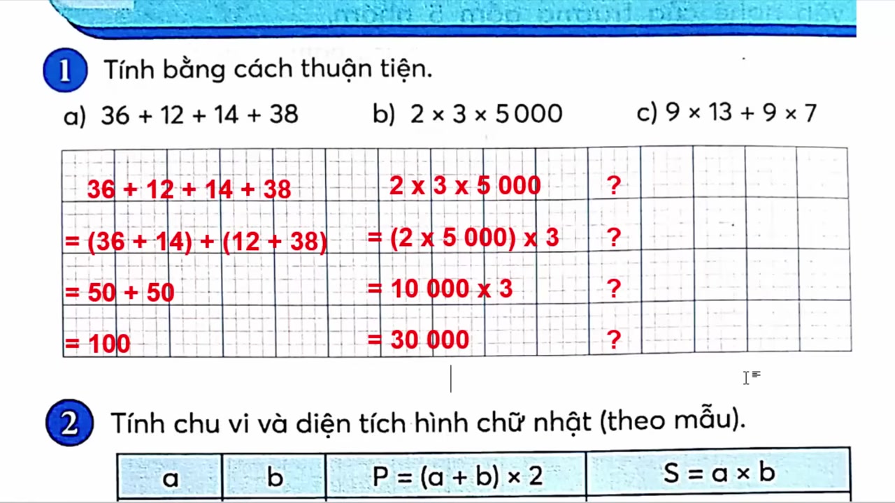 Hình ảnh minh họa các bước nhóm số và tính toán nhanh cho bài toán 2 x 3 x 5.