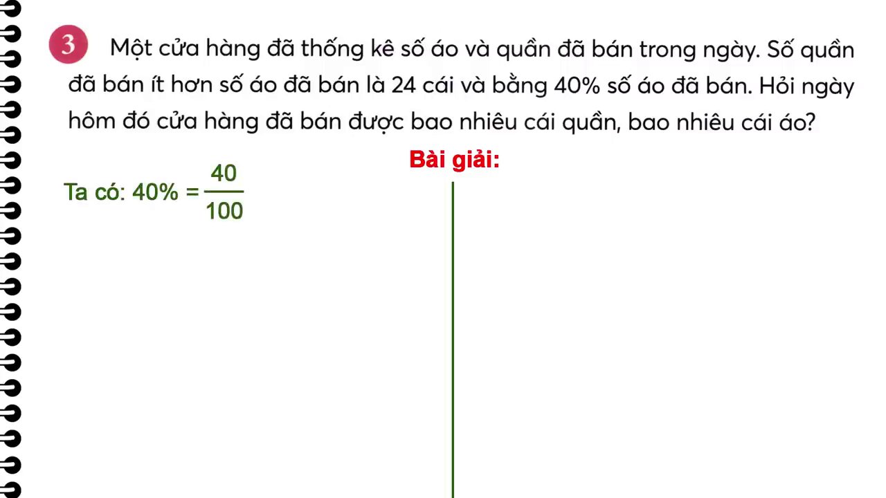 Toán Lớp 5: Chinh Phục Bài 63 "Em Làm Được Những Gì" - Tỷ Số Phần Trăm Từ Lý Thuyết Đến Ứng Dụng Thực Tế 3 Minh họa sơ đồ bài toán tìm hai số khi biết hiệu và tỷ số, áp dụng vào bài toán bán quần áo.