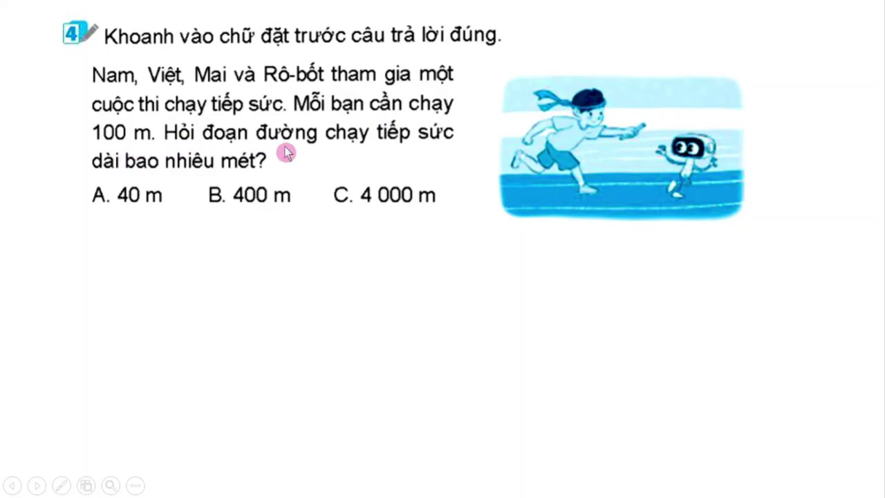 Sơ đồ trồng cây quanh sân vận động, giúp học sinh đếm số khoảng cách giữa các cây.