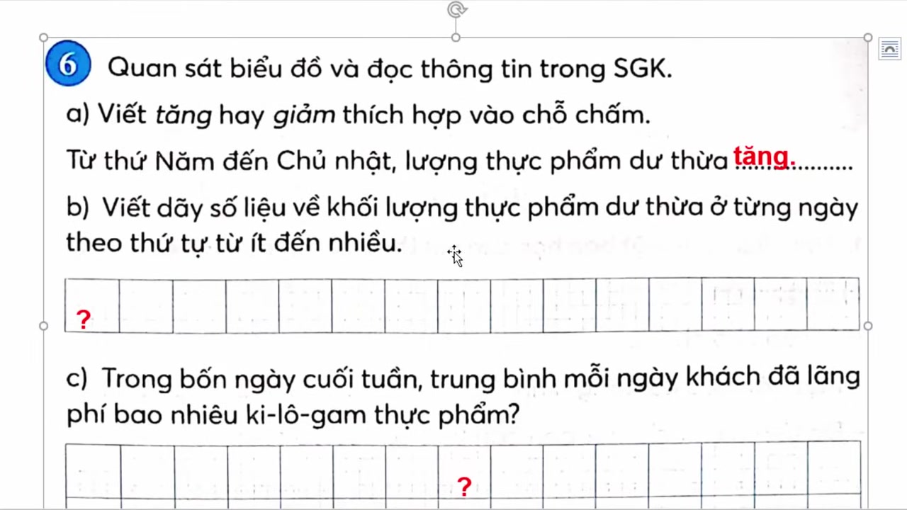 Biểu đồ cột minh họa lượng mưa tăng dần qua các ngày, giúp học sinh dễ dàng so sánh và phân tích.