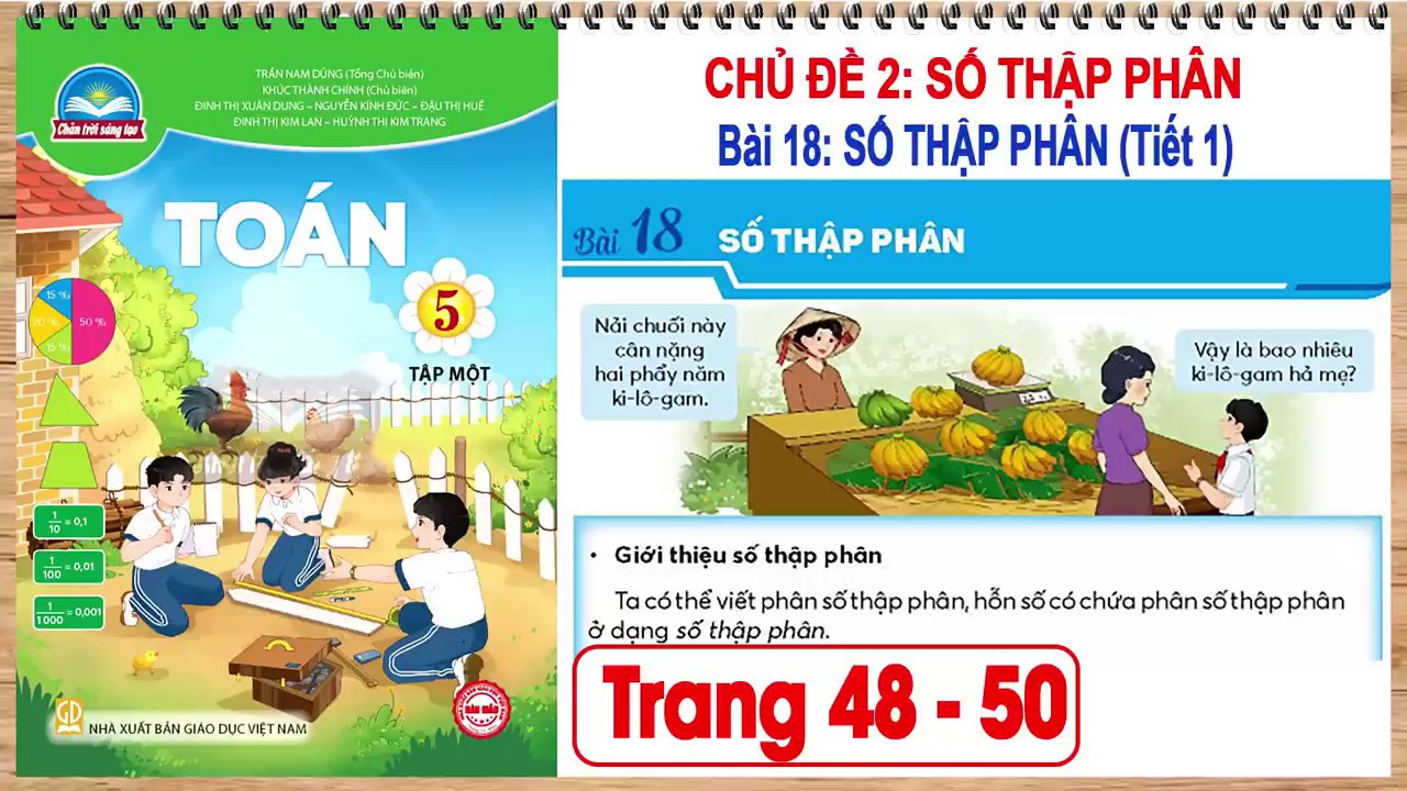 Giáo viên chào đón học sinh bắt đầu bài học về số thập phân.