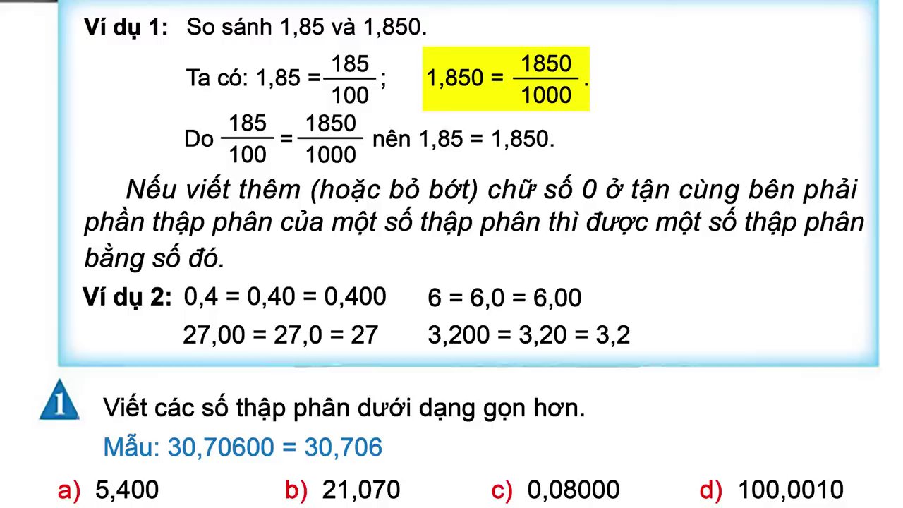 Minh họa trực quan quy tắc thêm/bớt chữ số 0 vào phần thập phân, cho thấy giá trị số không thay đổi.