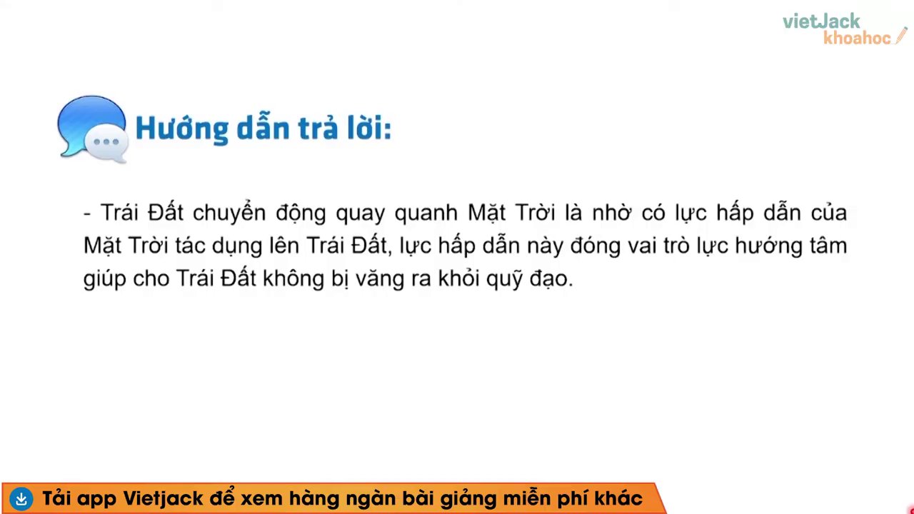 Minh họa chuyển động tròn đều của Trái Đất quanh Mặt Trời nhờ lực hấp dẫn.