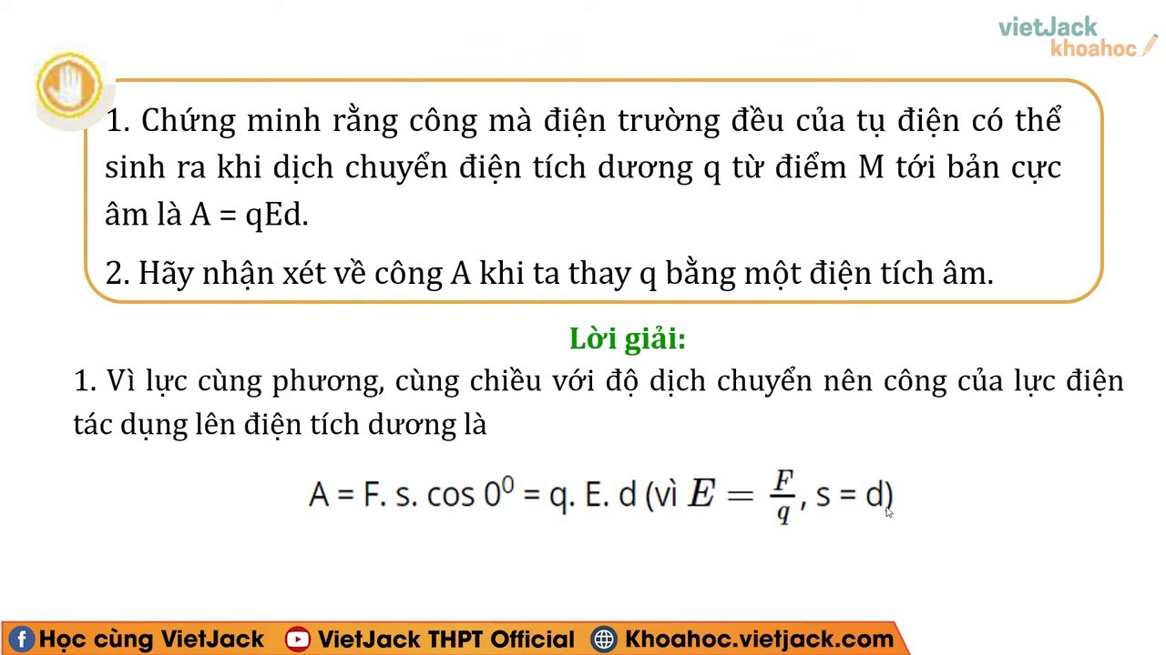 Biểu diễn ý tưởng “đưa ra vô cực” mốc chuẩn để tính thế năng cho các bài toán tổng quát.